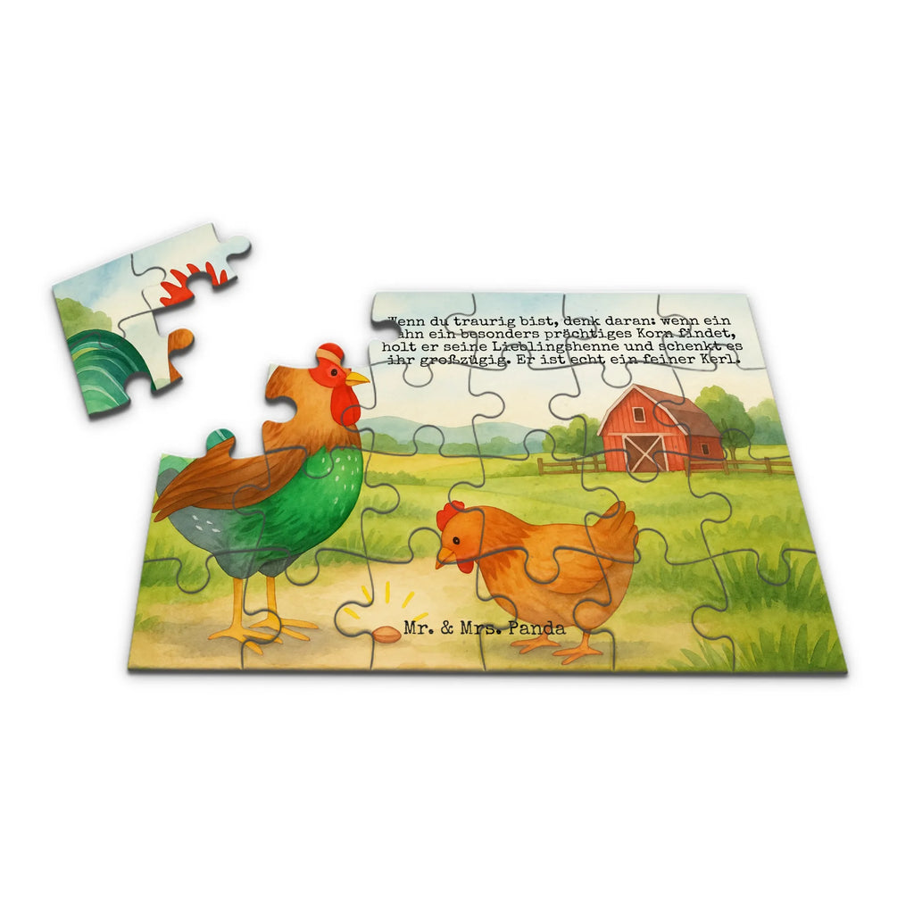 Puzzle kogut ziarno Design Puzzle, Bauernhof, Hoftiere, Landwirt, Landwirtin, Natur, Henne, Eier, Korn, Hahn