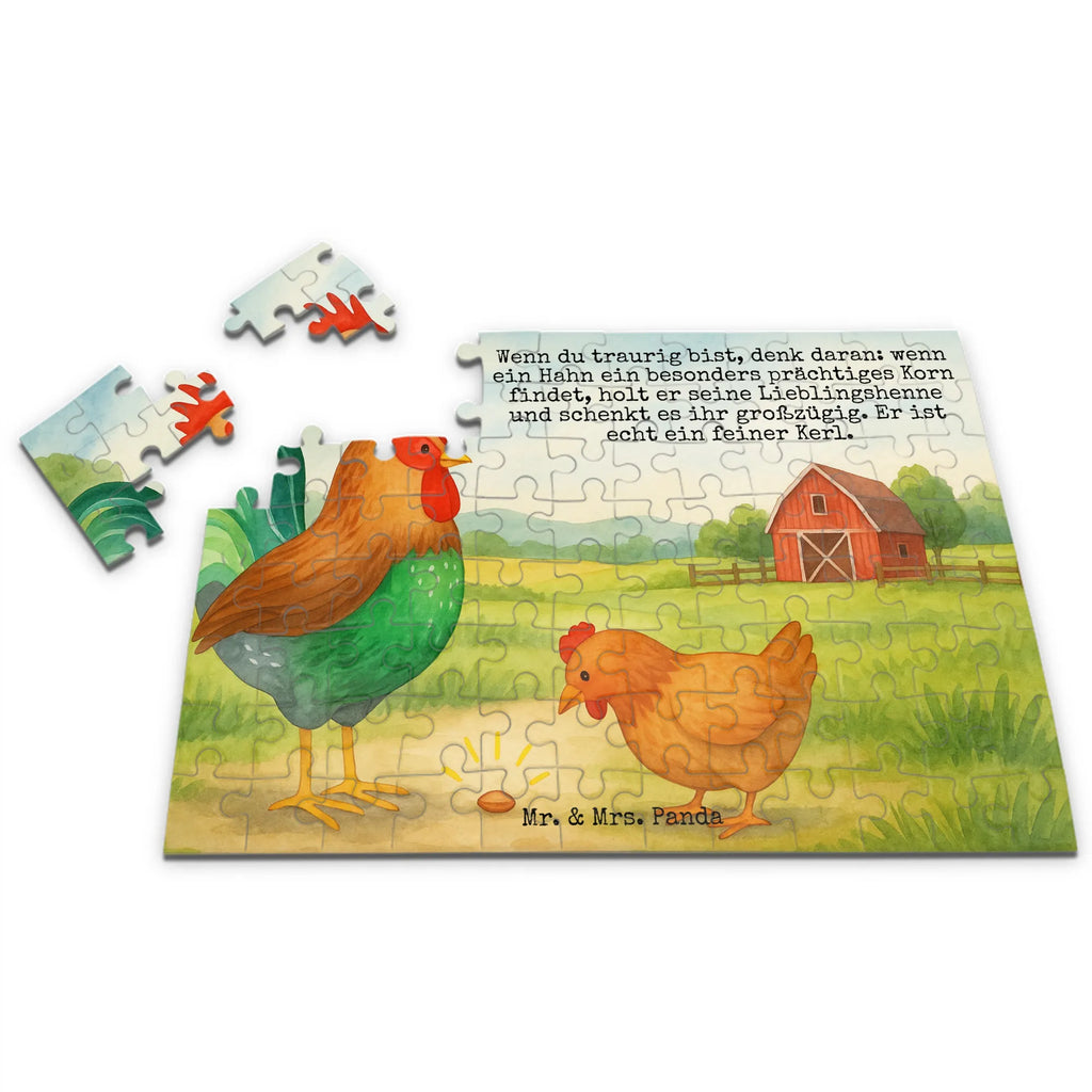 Puzzle kogut ziarno Design Puzzle, Bauernhof, Hoftiere, Landwirt, Landwirtin, Natur, Henne, Eier, Korn, Hahn