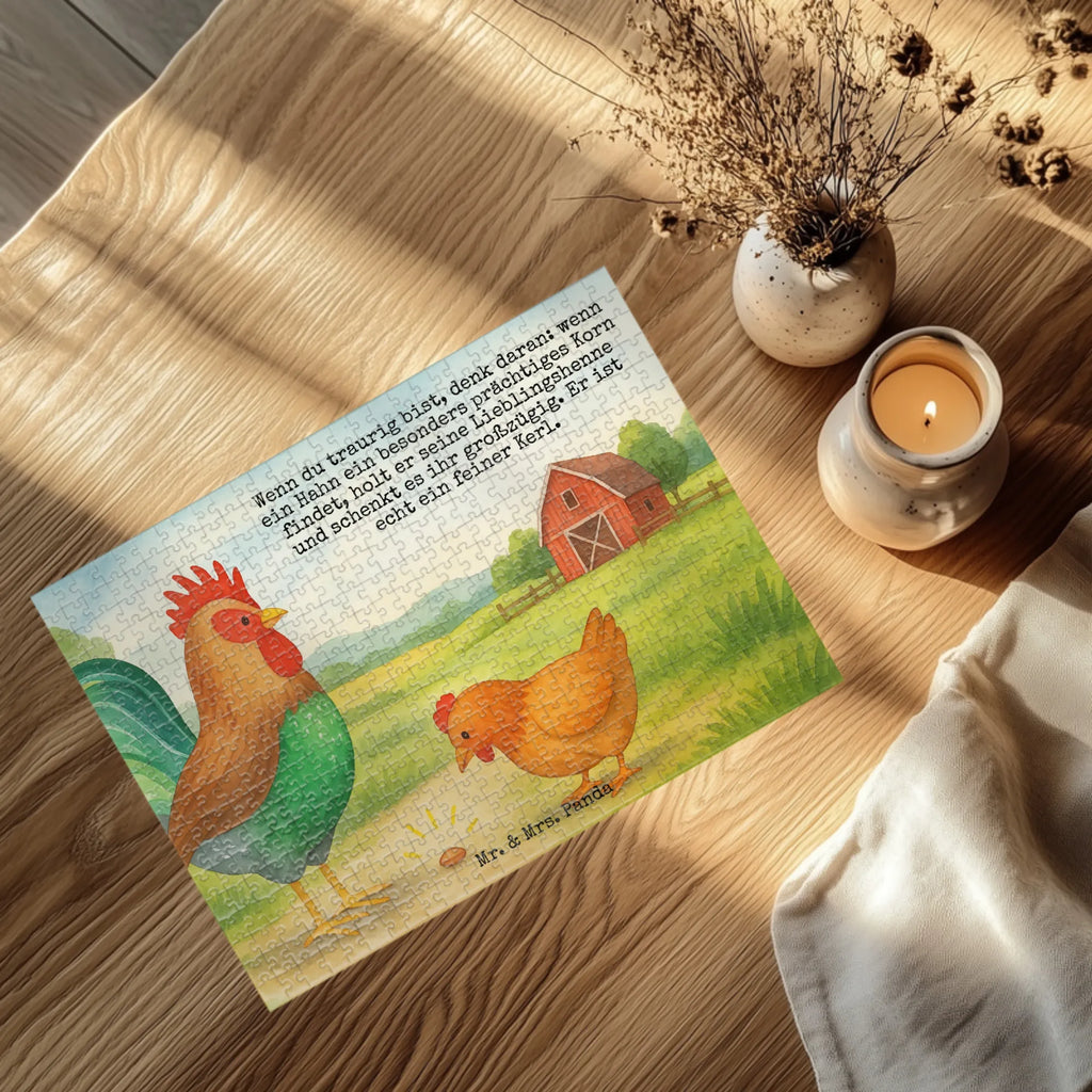 Puzzle kogut ziarno Design Puzzle, Bauernhof, Hoftiere, Landwirt, Landwirtin, Natur, Henne, Eier, Korn, Hahn