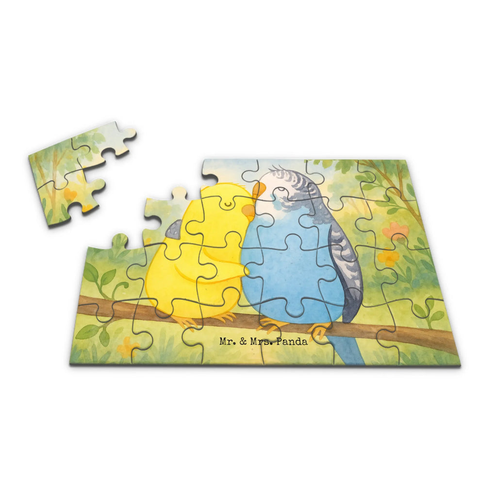 Puzzle Wellensittich Liebe Design Puzzle, Freundin, Partner, Ehemann, Liebe, Ehefrau, Jahrestag, Heiraten, Heiratsantrag, Freund, Hocheitstag, Verlobung, Liebesgeschenk, Wellensittich, Vögel, Kuscheln, Vertrauen, Nähe