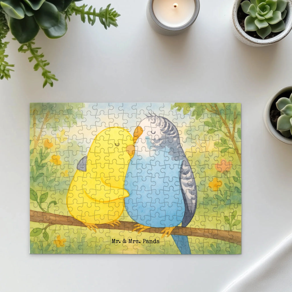 Puzzle Wellensittich Liebe Design Puzzle, Freundin, Partner, Ehemann, Liebe, Ehefrau, Jahrestag, Heiraten, Heiratsantrag, Freund, Hocheitstag, Verlobung, Liebesgeschenk, Wellensittich, Vögel, Kuscheln, Vertrauen, Nähe