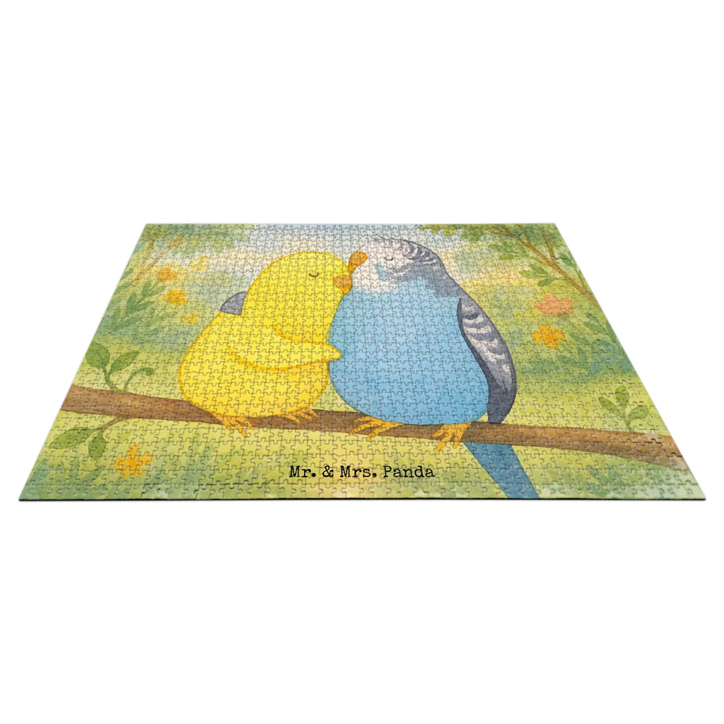 Puzzle Wellensittich Liebe Design Puzzle, Freundin, Partner, Ehemann, Liebe, Ehefrau, Jahrestag, Heiraten, Heiratsantrag, Freund, Hocheitstag, Verlobung, Liebesgeschenk, Wellensittich, Vögel, Kuscheln, Vertrauen, Nähe