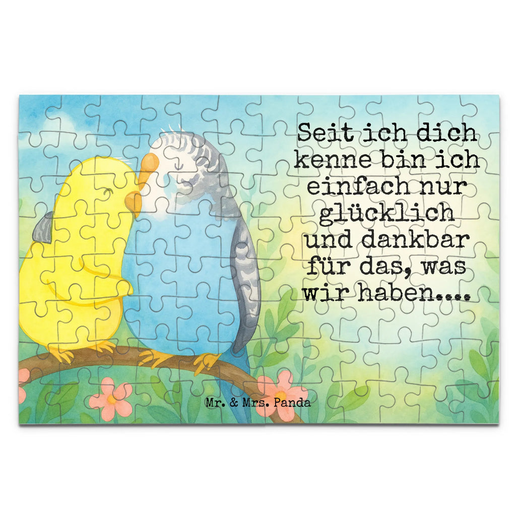 Puzzle Wellensittich Liebe Design Puzzle, Freundin, Partner, Ehemann, Liebe, Ehefrau, Jahrestag, Heiraten, Heiratsantrag, Freund, Hocheitstag, Verlobung, Liebesgeschenk, Wellensittich, Vögel, Kuscheln, Vertrauen, Nähe