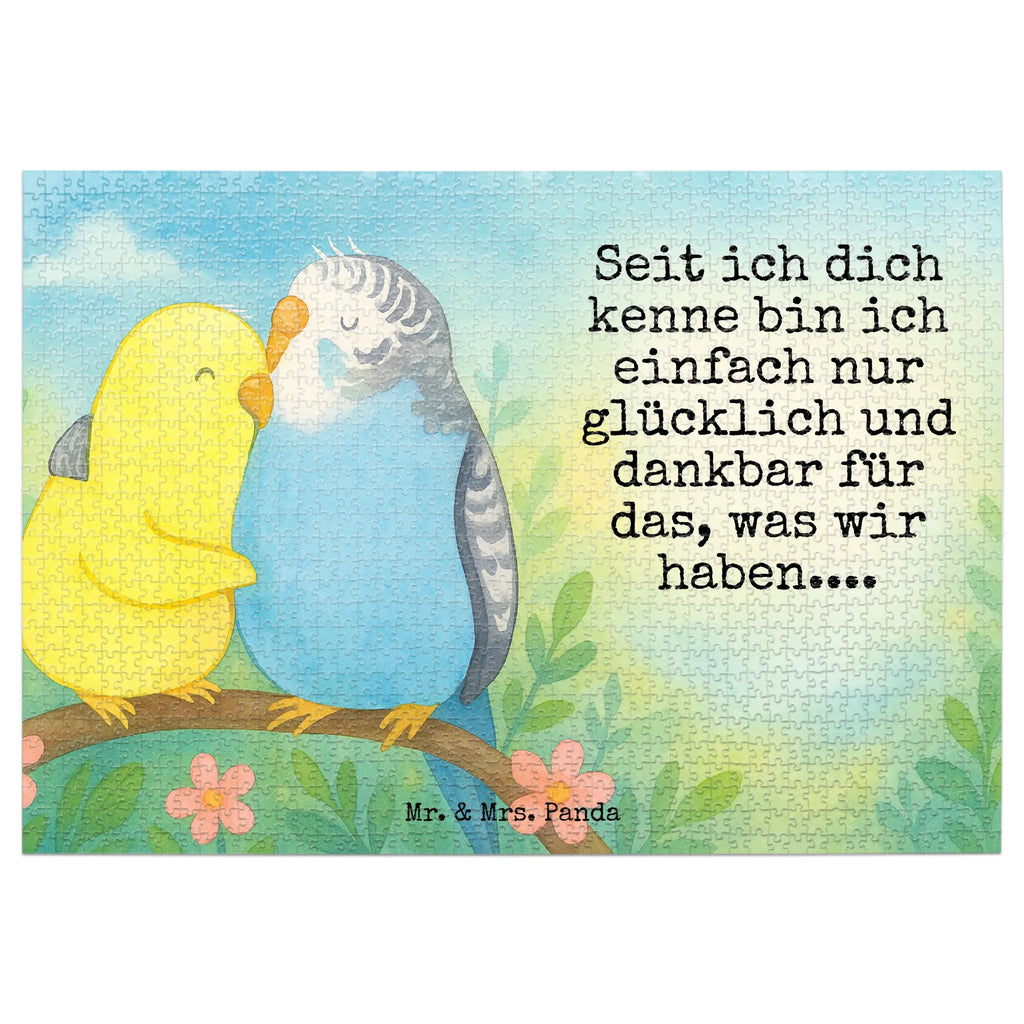 Puzzle Wellensittich Liebe Design Puzzle, Freundin, Partner, Ehemann, Liebe, Ehefrau, Jahrestag, Heiraten, Heiratsantrag, Freund, Hocheitstag, Verlobung, Liebesgeschenk, Wellensittich, Vögel, Kuscheln, Vertrauen, Nähe
