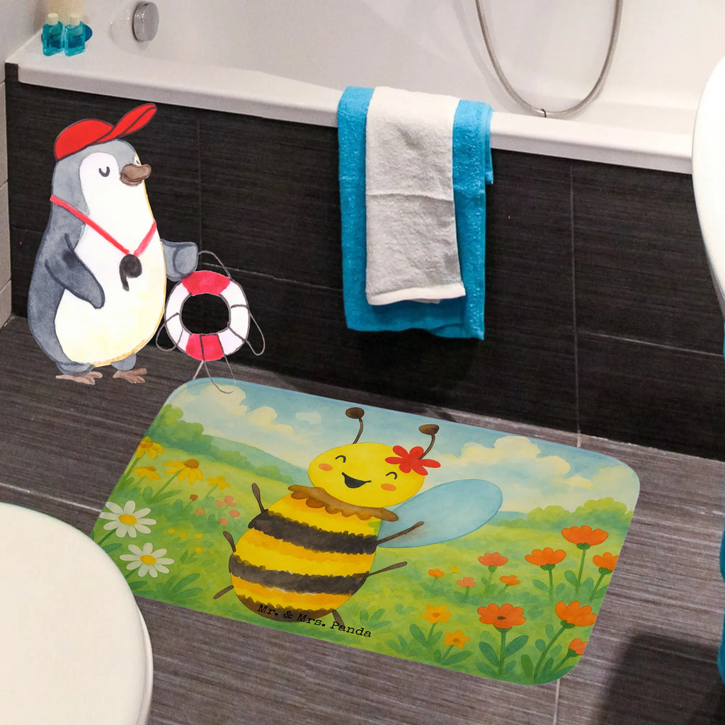 Badematte Biene Happy Design Badematte, Badteppich, Duschvorleger, Badezimmerteppich, Badezimmermatte, Badvorleger, Duschmatte, Duschteppich, Badteppiche, Badgarnitur, Badematten, Teppich Badezimmer, Badezimmermatten, Biene, Wespe, Hummel