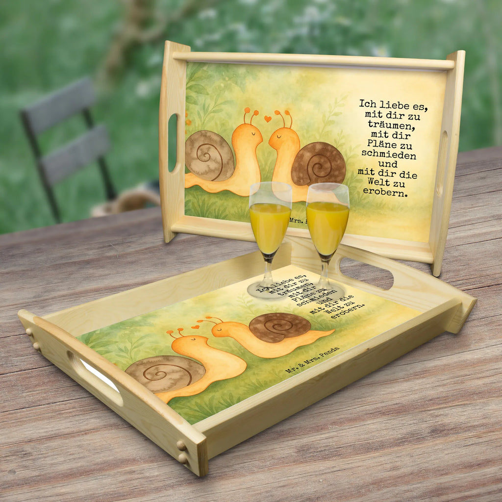 Serving tray Snails in love Design Serviertablett, Tablett, Holztablett, Küchentablett, Dekotablett, Frühstückstablett, Liebe, Partner, Freund, Freundin, Ehemann, Ehefrau, Heiraten, Verlobung, Heiratsantrag, Liebesgeschenk, Jahrestag, Hocheitstag