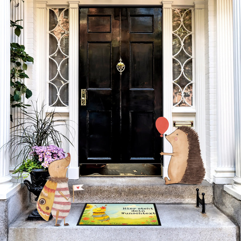 Personalized doormat bee flower Design Personalisiert, Namensfussmatte, Wunschnamen, Bedrucken, Fußmatte mit Namen, Türvorleger personalisiert, Fußmatte bedrucken, Haustürmatte personalisiert, Personalisierte Fußmatte, Türvorleger mit Namen, Personalisieruung, Biene, Wespe, Hummel