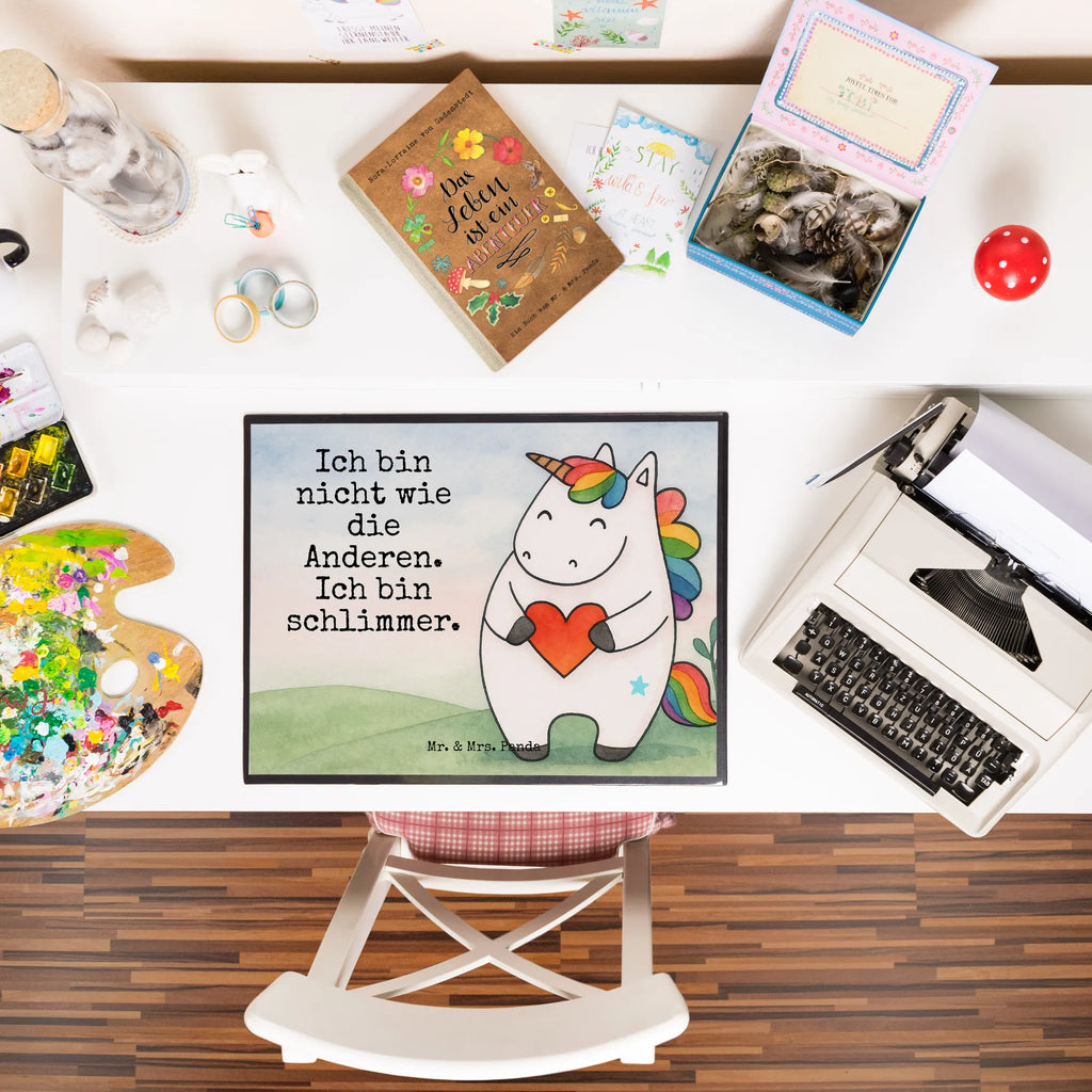 Schreibtischunterlage Einhorn Herz Design Schreibunterlage, Schreibtischauflage, Bürobedarf, Büroartikel, Schreibwaren, Schreibtisch Unterlagen, Schreibtischunterlage Groß, Einhorn, Einhörner, Einhorn Deko, Unicorn, Herz, schlimm, böse, witzig, lustig, Freundin, anders, bunt