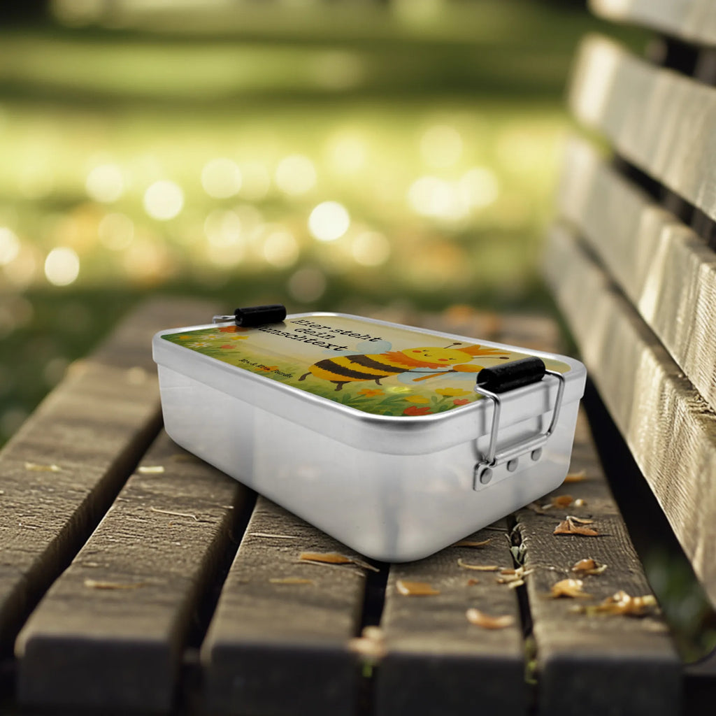 Personalisierte Metall Brotdose Biene König Design Uni, Brotbox mit Namen, Geschenk mit Namen, Brotdose, Kindergarten, Schule, Brotbox, Brotdose mit Namen, Biene, Wespe, Hummel