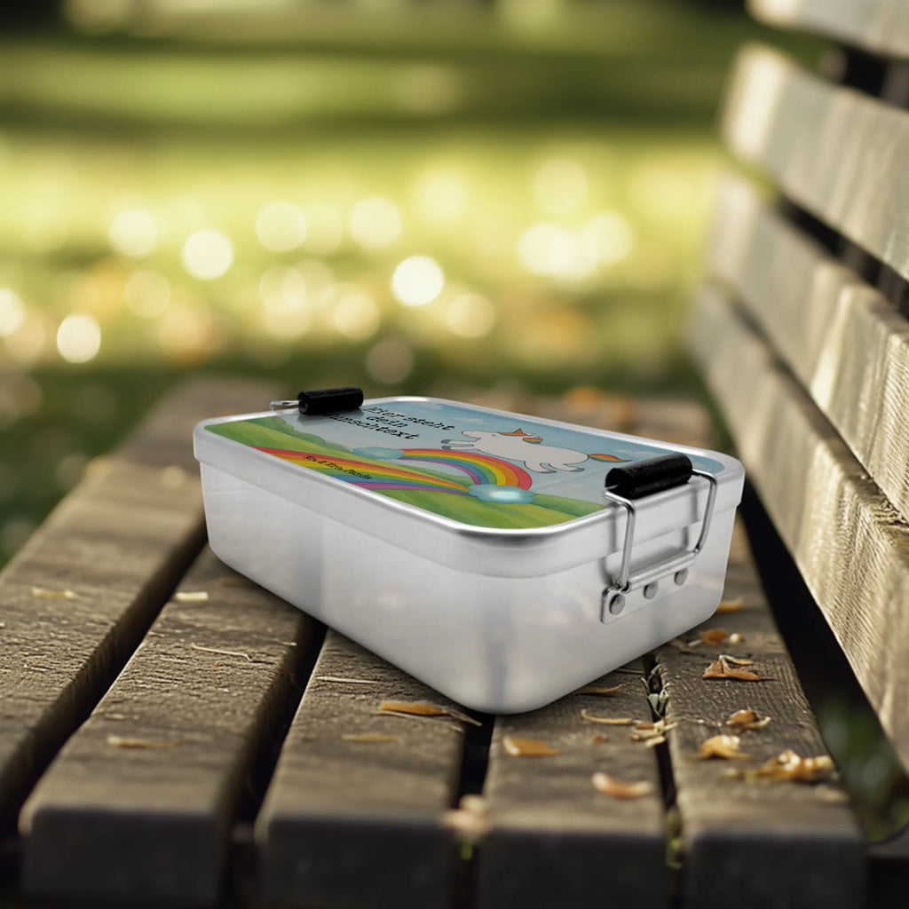 Personalisierte Metall Brotdose Einhorn Regenbogen Design Brotbox, Brotbox mit Namen, Geschenk mit Namen, Brotdose mit Namen, Schule, Uni, Brotdose, Kindergarten, Einhorn, Einhörner, Einhorn Deko, Unicorn, Glitzer, Regenbogen, Einhornpower, Erwachsenwerden, Einhornautobahn