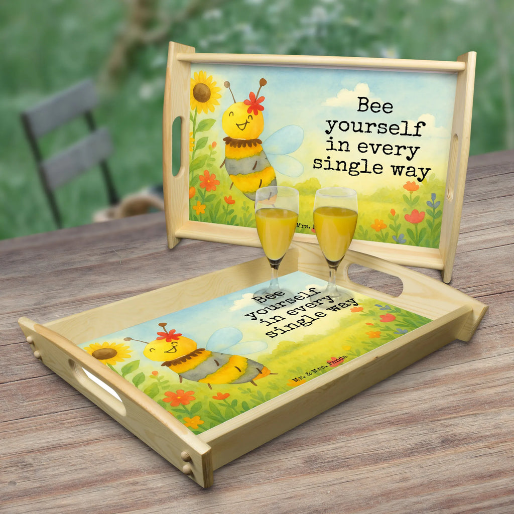 Serving tray bee flower Design Serviertablett, Tablett, Holztablett, Küchentablett, Dekotablett, Frühstückstablett, Biene, Wespe, Hummel