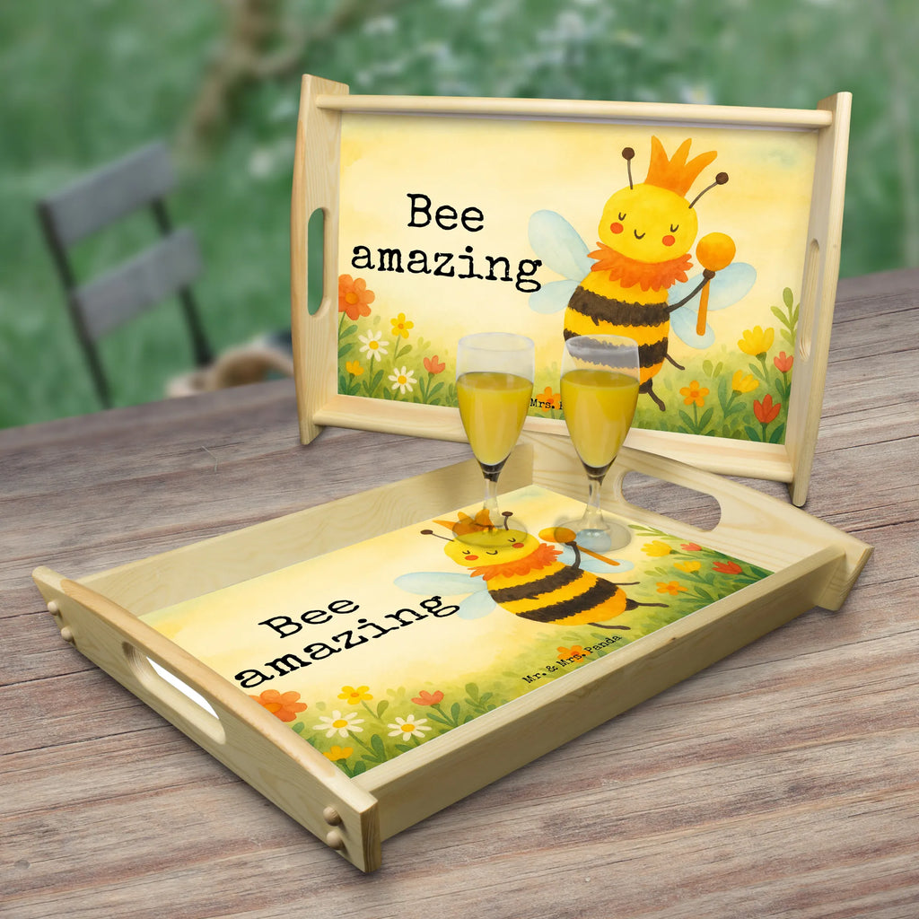 Serving tray bee king Design Serviertablett, Tablett, Holztablett, Küchentablett, Dekotablett, Frühstückstablett, Biene, Wespe, Hummel