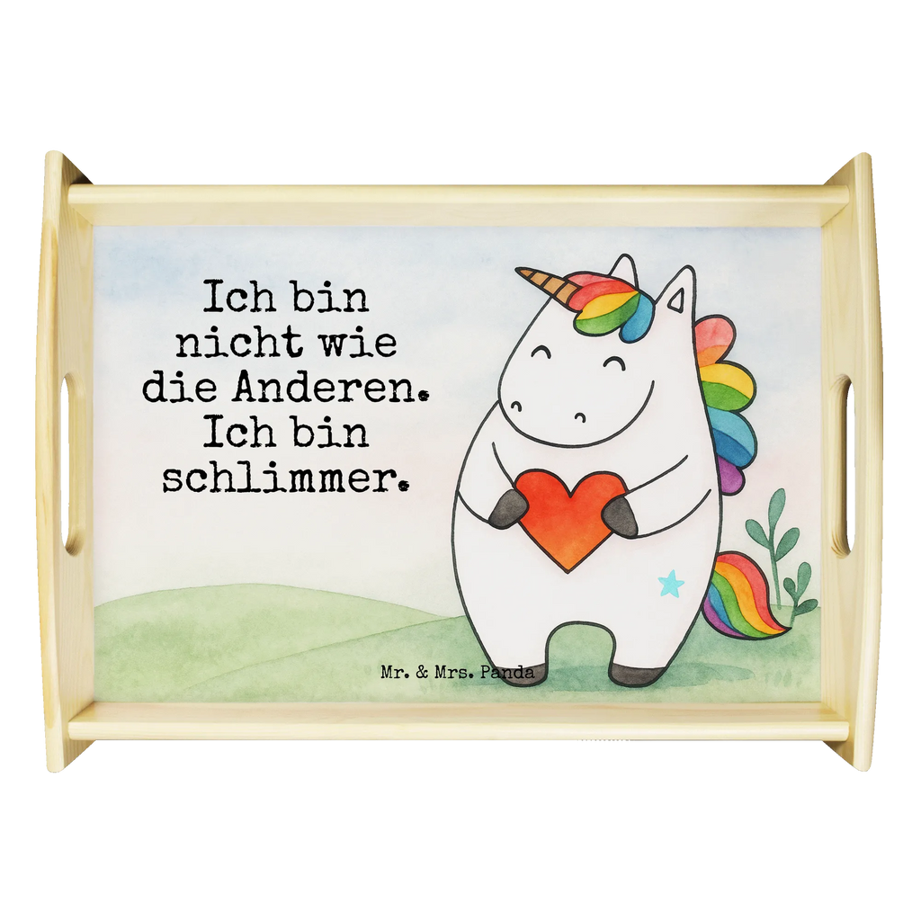 Serviertablett Einhorn Herz Design Serviertablett, Tablett, Holztablett, Küchentablett, Dekotablett, Frühstückstablett, Einhorn, Einhörner, Einhorn Deko, Unicorn, Herz, schlimm, böse, witzig, lustig, Freundin, anders, bunt