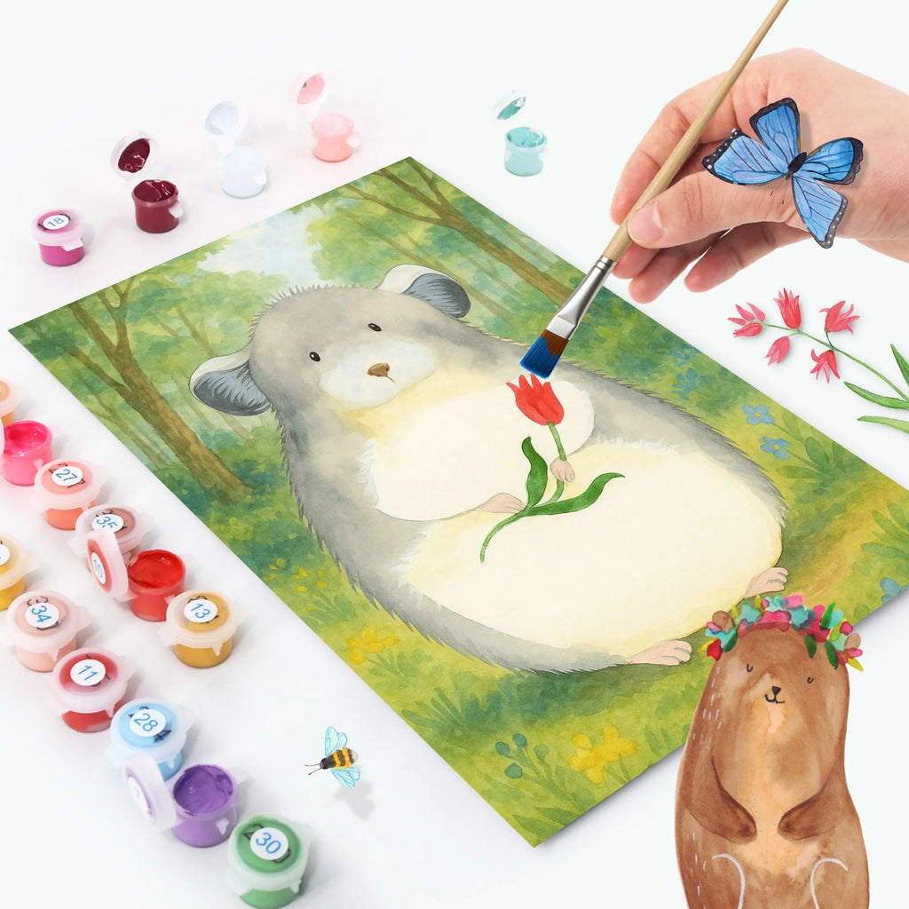 Paint by Numbers chinchilla flower Design Ausmalbild, Künstler, Baseln, Malen, Kreativität, Bastelidee, Kunstwerk, DIY, Malen nach Zahlen, Tiermotive, Gute Laune, lustige Sprüche, Tiere, traurig sein, Depressionen, Glücklichsein, Büro, Kummer, Liebeskummer, Büroalltag, Chinchillas, Chaos, Chinchilla