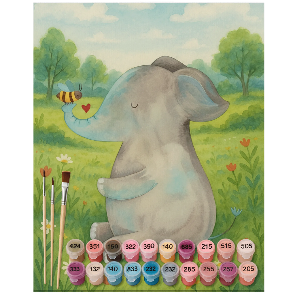 Paint by Numbers elephant bee Design Malen, Künstler, Kreativität, Malen nach Zahlen, Bastelidee, DIY, Ausmalbild, Baseln, Kunstwerk, Tiermotive, Gute Laune, lustige Sprüche, Tiere, Jahrestag, Liebesbeweis, Liebe, Elefant, Liebesspruch, Liebesgeschenk, Heiratsantrag, Hochzeitsgeschenk, Biene