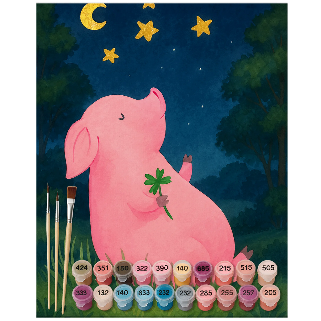 Malowanie według numerów świnia Szczęście Design Motywy zwierzęce, dobra energia, zabawne powiedzonka, zwierzęta