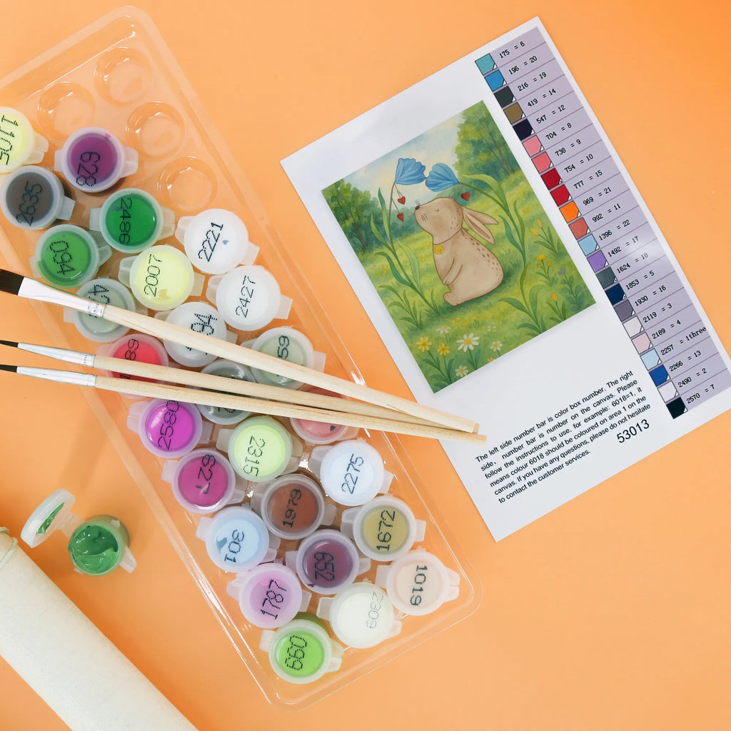 Malen nach Zahlen Hase Blume Design Kreativität, DIY, Baseln, Malen nach Zahlen, Malen, Ausmalbild, Bastelidee, Kunstwerk, Künstler, Ostern, Osterhase, Ostergeschenke, Osternest, Osterdeko, Geschenke zu Ostern, Ostern Geschenk, Ostergeschenke Kinder, Ostern Kinder, erstes Kind, Taufe, Hase, Träume, Kindergeburtstag, Hoffnung, Kaninchen, Schwangerschaft, Geburtstag, Geburt, Kind, Taufgeschenk