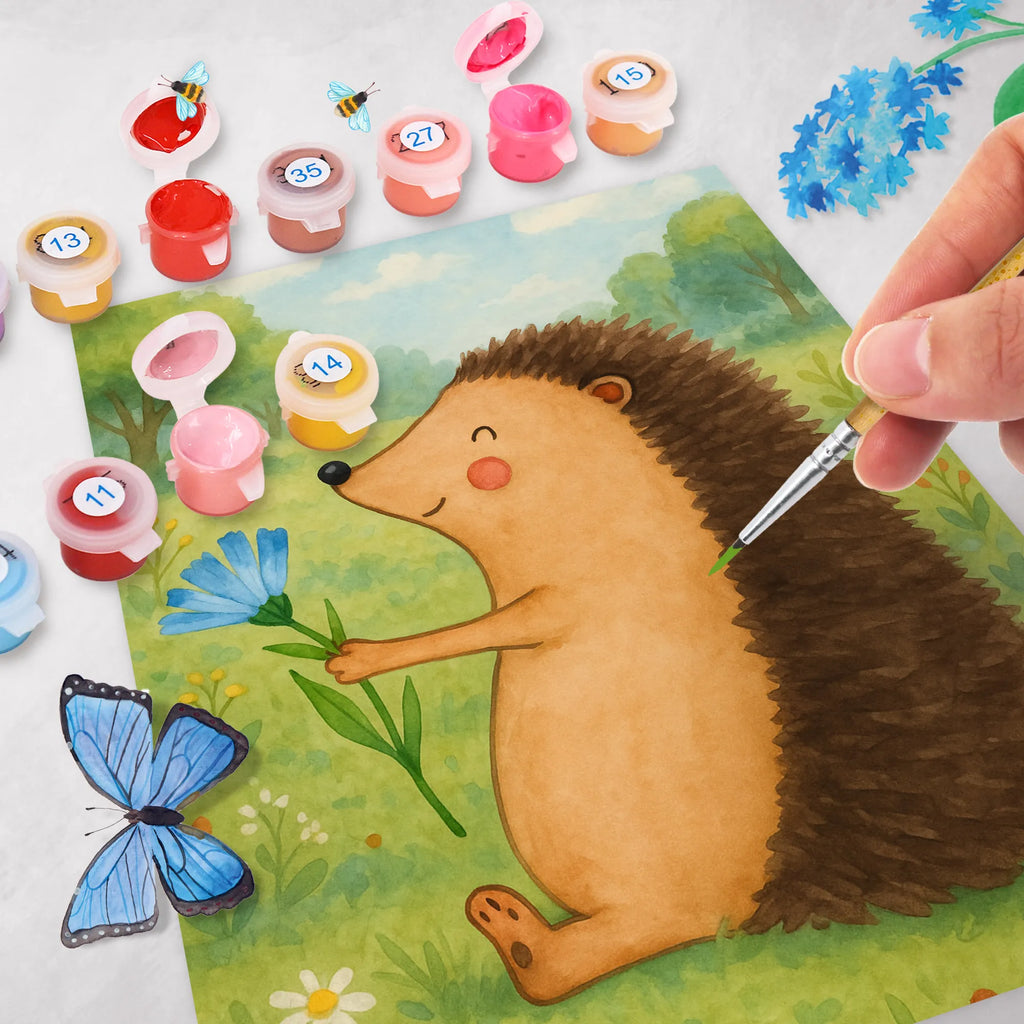 Malen nach Zahlen Igel Blumen Design Kunstwerk, Bastelidee, Malen nach Zahlen, DIY, Baseln, Ausmalbild, Kreativität, Künstler, Malen, Tiermotive, Gute Laune, lustige Sprüche, Tiere, Igel, krank, Besuch, Krankenhaus, Gute Besserung, Genesungswünsche, Krankheit