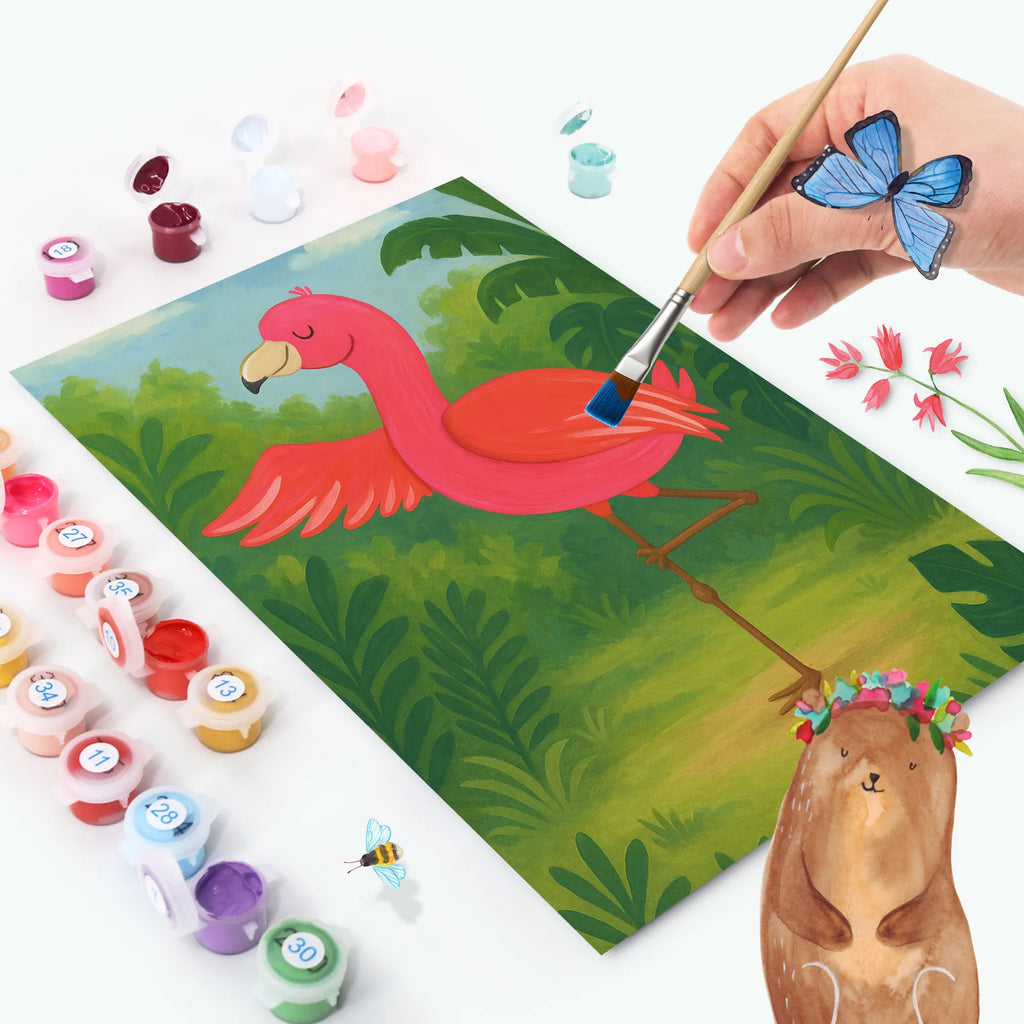 Malen nach Zahlen Flamingo Yoga Design Kunstwerk, Malen nach Zahlen, Ausmalbild, Flamingo, Yoga, Tiefenentspannung, Ärger, Vogel, Namaste, Yoga-Übung, Entspannung, Achtsamkeit, Aufregen