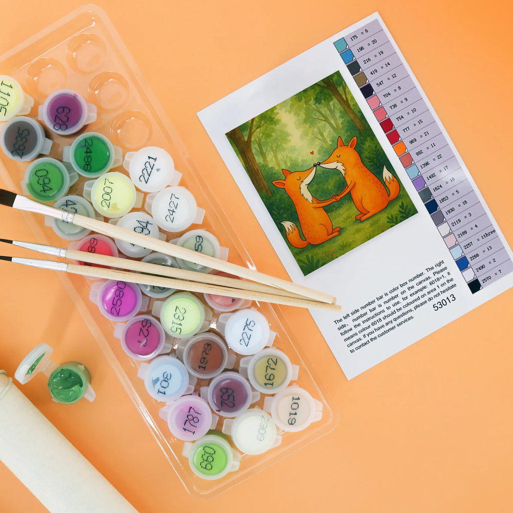 Malen nach Zahlen Füchse Liebe Design Ausmalbild, Kunstwerk, DIY, Malen nach Zahlen, Künstler, Malen, Baseln, Kreativität, Bastelidee, Fuchs, Paar, Freundin, Fox, Ehe, Liebespaar, Ehemann, Verlobte, Füchse, Partner, Freund, Liebesbeweis, Liebe, Ehefrau