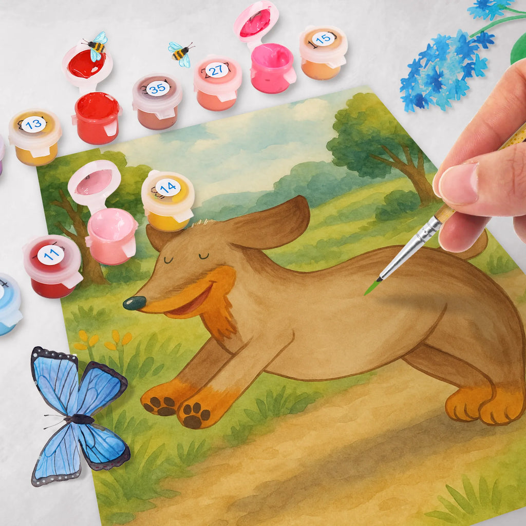 Paint by Numbers Dog dachshund Design Baseln, Künstler, DIY, Kreativität, Malen nach Zahlen, Bastelidee, Malen, Ausmalbild, Kunstwerk, Hund, Hundemotiv, Haustier, Hunderasse, Tierliebhaber, Hundebesitzer, Sprüche, Hunde, happy dog, Dackel, Dachshund