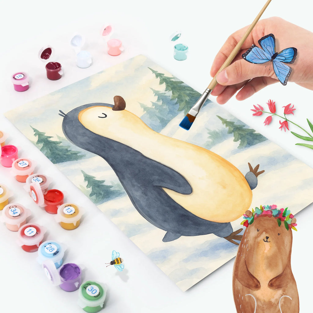 Malen nach Zahlen Pinguin marschieren Design Kreativität, DIY, Malen, Bastelidee, Künstler, Ausmalbild, Kunstwerk, Malen nach Zahlen, Baseln, Pinguin, Langschläfer, Familie, Frühaufsteher, Bruder, Pinguine, Schwester