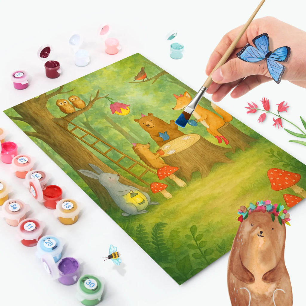 Malen nach Zahlen Waldtiere Picknick Design Ausmalbild, Künstler, Kunstwerk, Kreativität, Bastelidee, DIY, Baseln, Malen, Malen nach Zahlen, Tiermotive, Gute Laune, lustige Sprüche, Tiere, Wald, Igel, Picknick, Eichhörnchen, Hase, Maus, Fuchs, Waldtiere