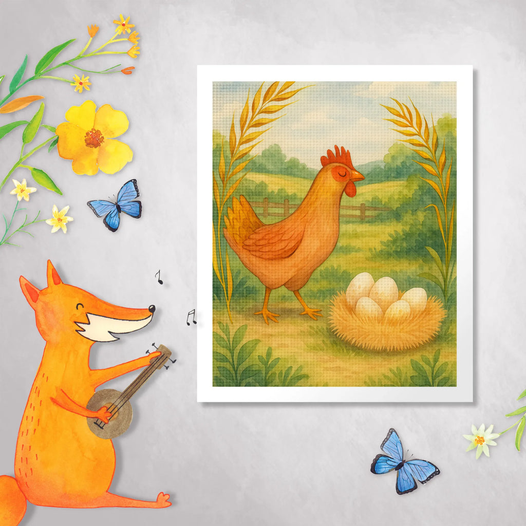 Obraz diamentowy kurczak Dumny Design Gospodarstwo, zwierzęta gospodarskie, rolnik, rolniczka