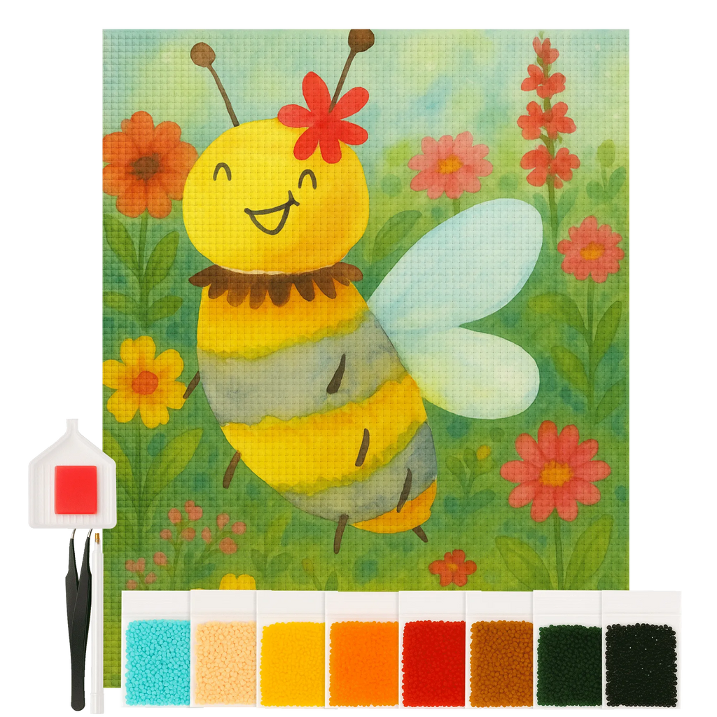 Diamond Painting bee flower Design Bee, wasp, bumblebee