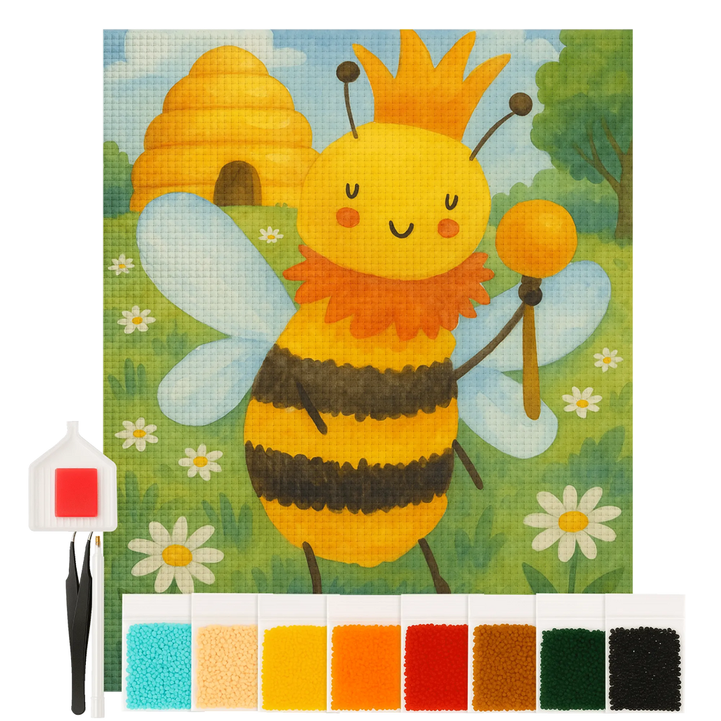 Diamond Painting Biene König Design Diamond Painting, DIY, Kreativität, Kristallbild, Biene, Wespe, Hummel