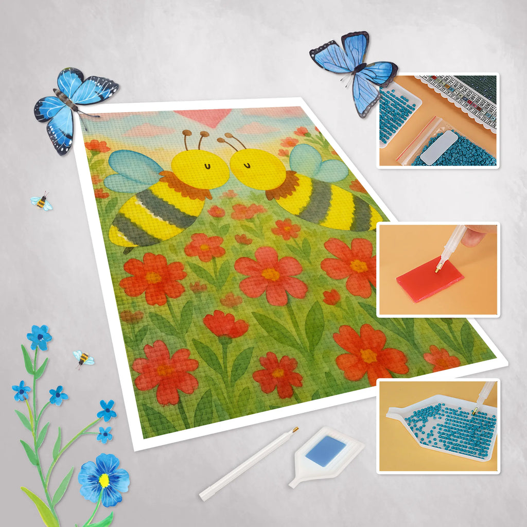 Diamond Painting bee Love Design Bee, wasp, bumblebee