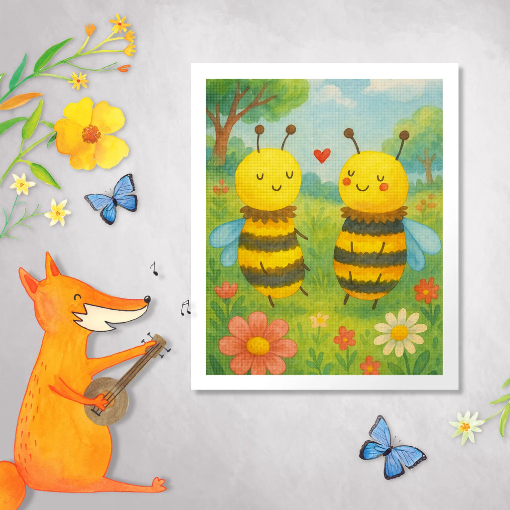 Diamond Painting Biene Verliebt Design DIY, Diamond Painting, Kreativität, Kristallbild, Biene, Wespe, Hummel