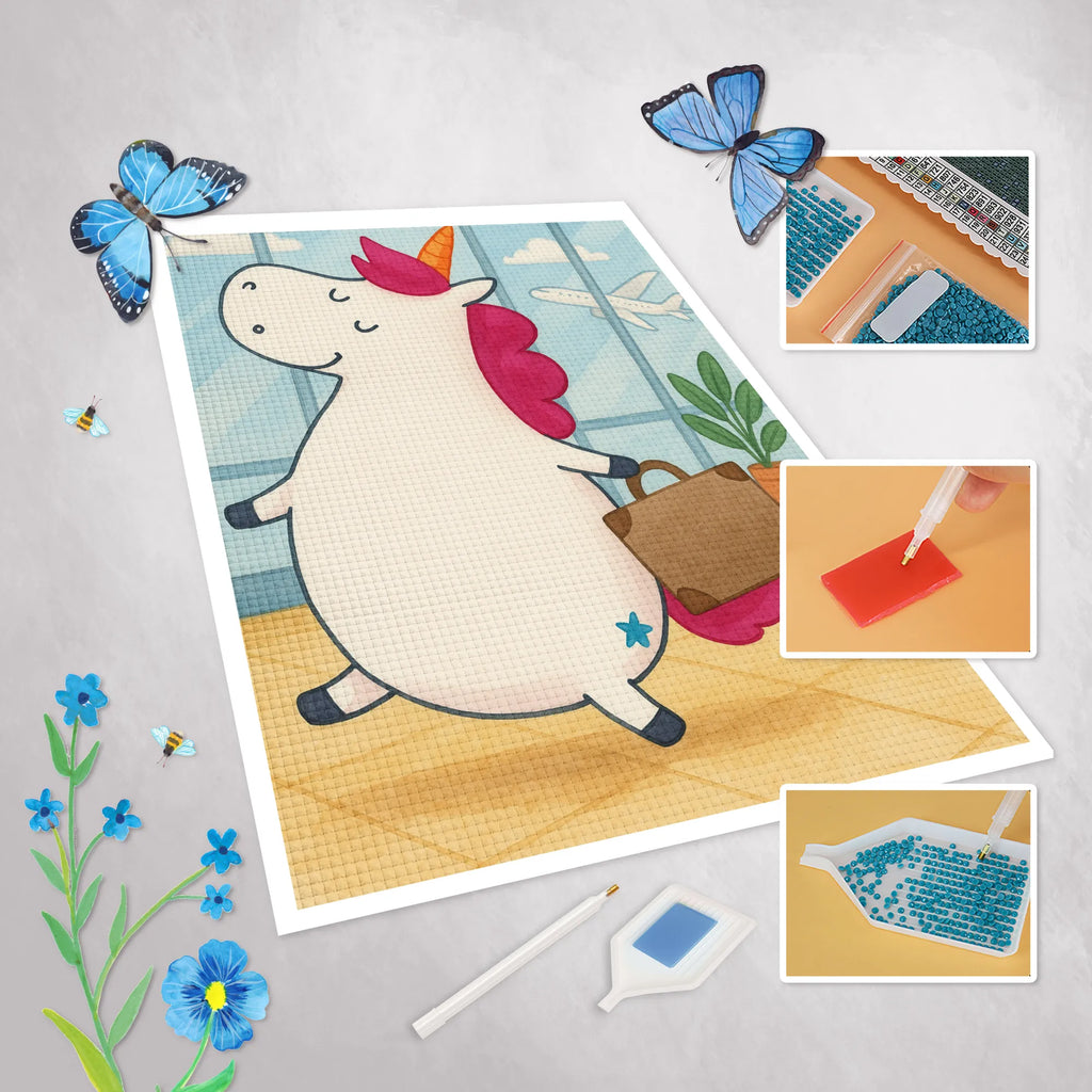 Obraz diamentowy Jednorożec walizka Design Jednorożec, jednorożce, dekoracje jednorożca, jednorożec