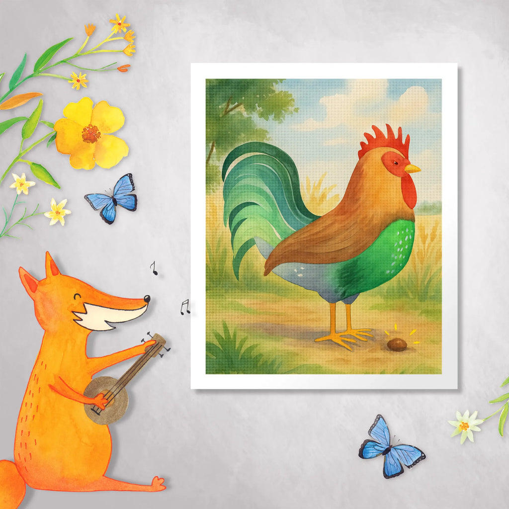 Diamond Painting Faucet grain Design farm, farm animals, animals, hen, eggs, nature, corn, cock