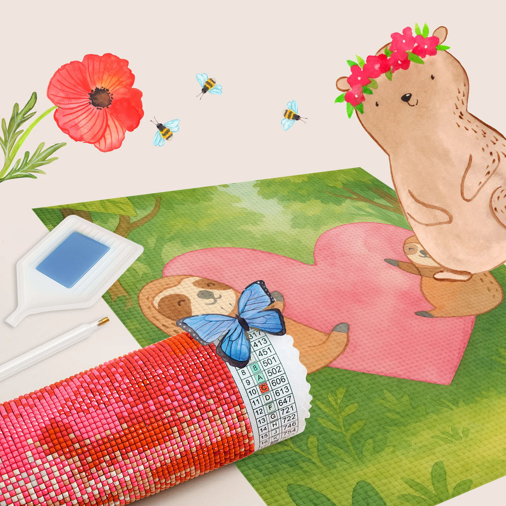 Obraz diamentowy leniwce Serce Design Miłość, partner, przyjaciel, przyjaciółka, mąż, żona, wesele, zaręczyny, prośba o rękę, prezent miłosny, rocznica, dzień ślubu