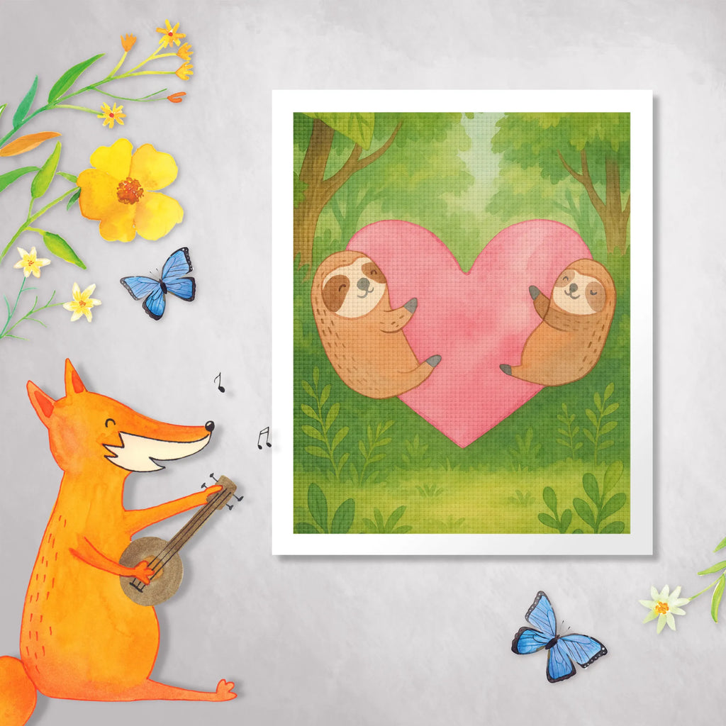 Obraz diamentowy leniwce Serce Design Miłość, partner, przyjaciel, przyjaciółka, mąż, żona, wesele, zaręczyny, prośba o rękę, prezent miłosny, rocznica, dzień ślubu