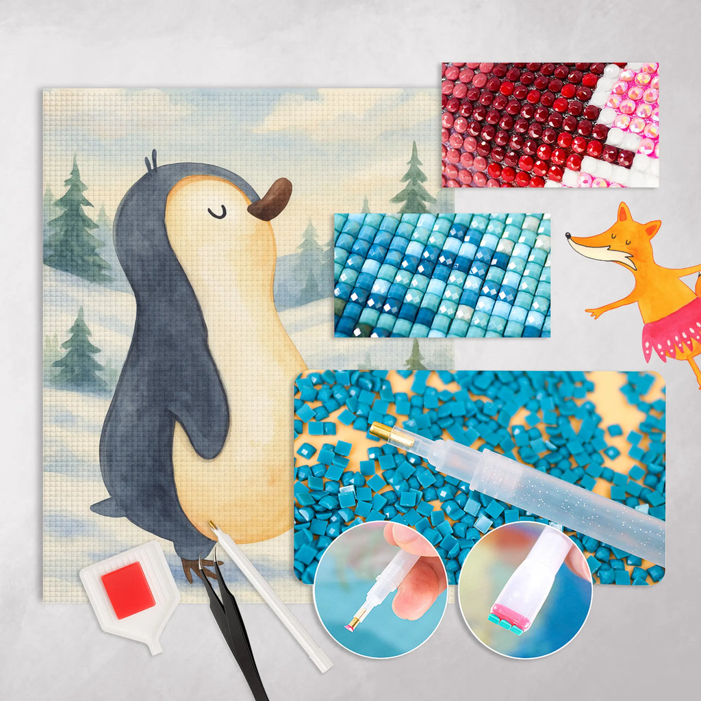 Diamond Painting Pinguin marschieren Design Diamond Painting, DIY, Kristallbild, Kreativität, Pinguin, Schwester, Frühaufsteher, Pinguine, Bruder, Langschläfer, Familie