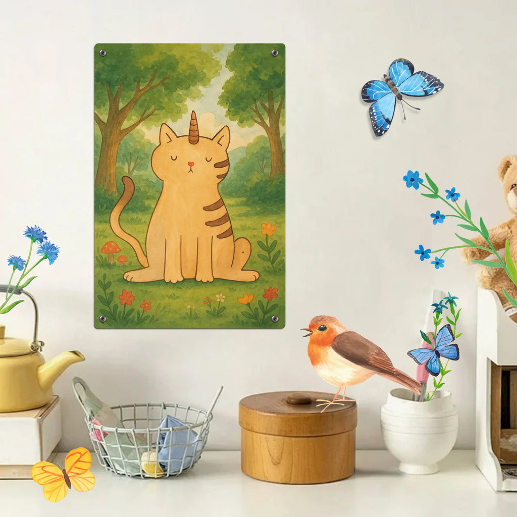 Metalowy szyld do malowania po numerach jednorożec kot Design Jednorożec, jednorożce, dekoracje jednorożca, jednorożec