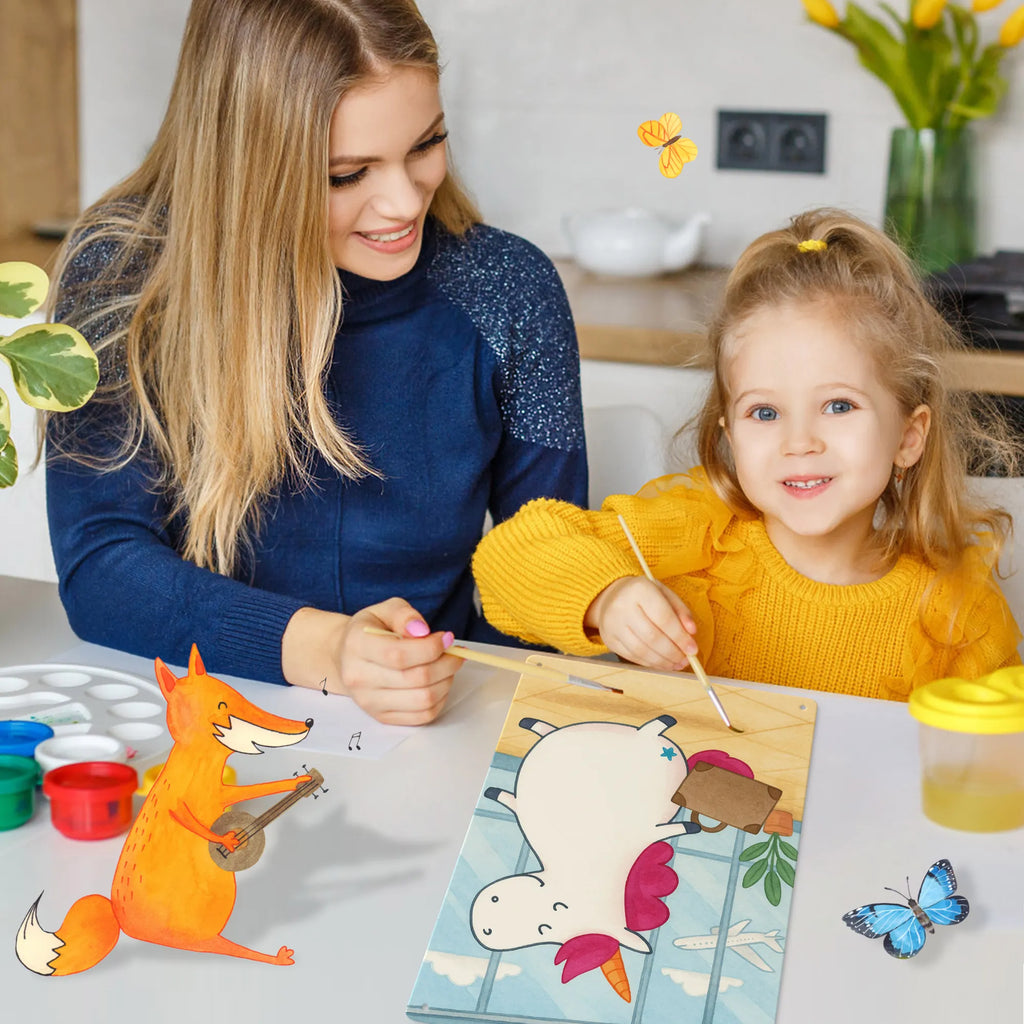 Metalowy szyld do malowania po numerach Jednorożec walizka Design Jednorożec, jednorożce, dekoracje jednorożca, jednorożec