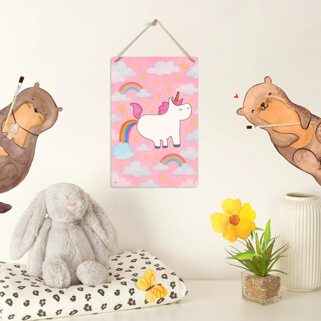 Metalowy szyld do malowania po numerach Jednorożec puszczać bąki Design Jednorożec, jednorożce, dekoracje jednorożca, jednorożec