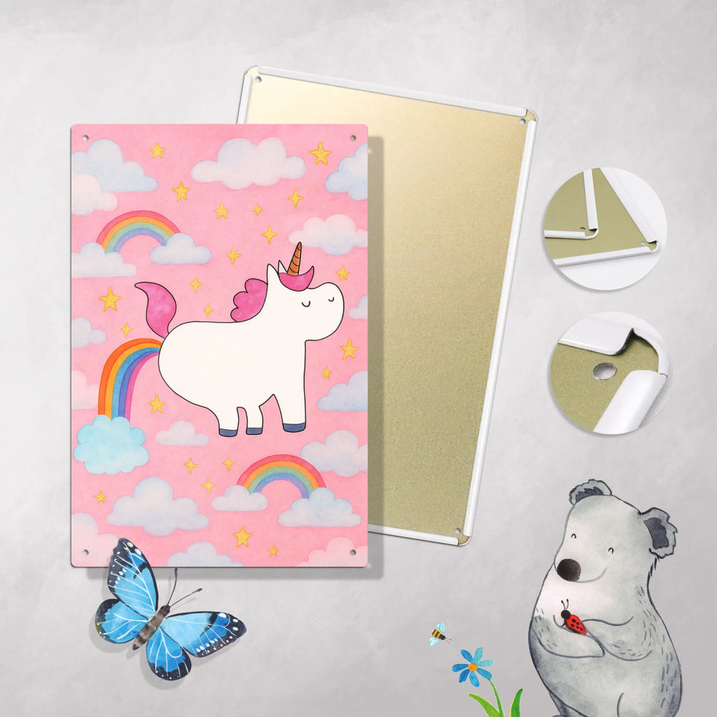 Metalowy szyld do malowania po numerach Jednorożec puszczać bąki Design Jednorożec, jednorożce, dekoracje jednorożca, jednorożec