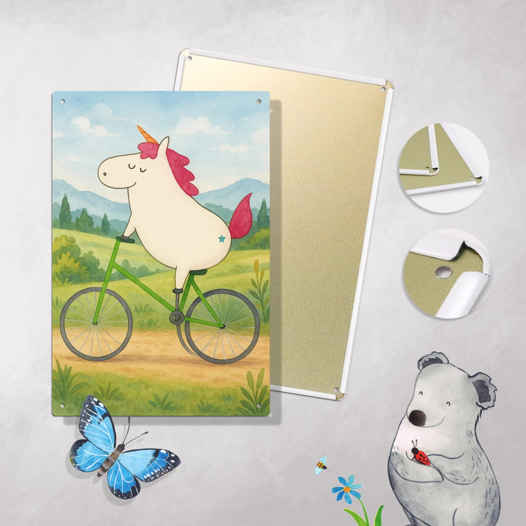 Metalowy szyld do malowania po numerach Jednorożec Rowerzysta Design Jednorożec, jednorożce, dekoracje jednorożca, jednorożec