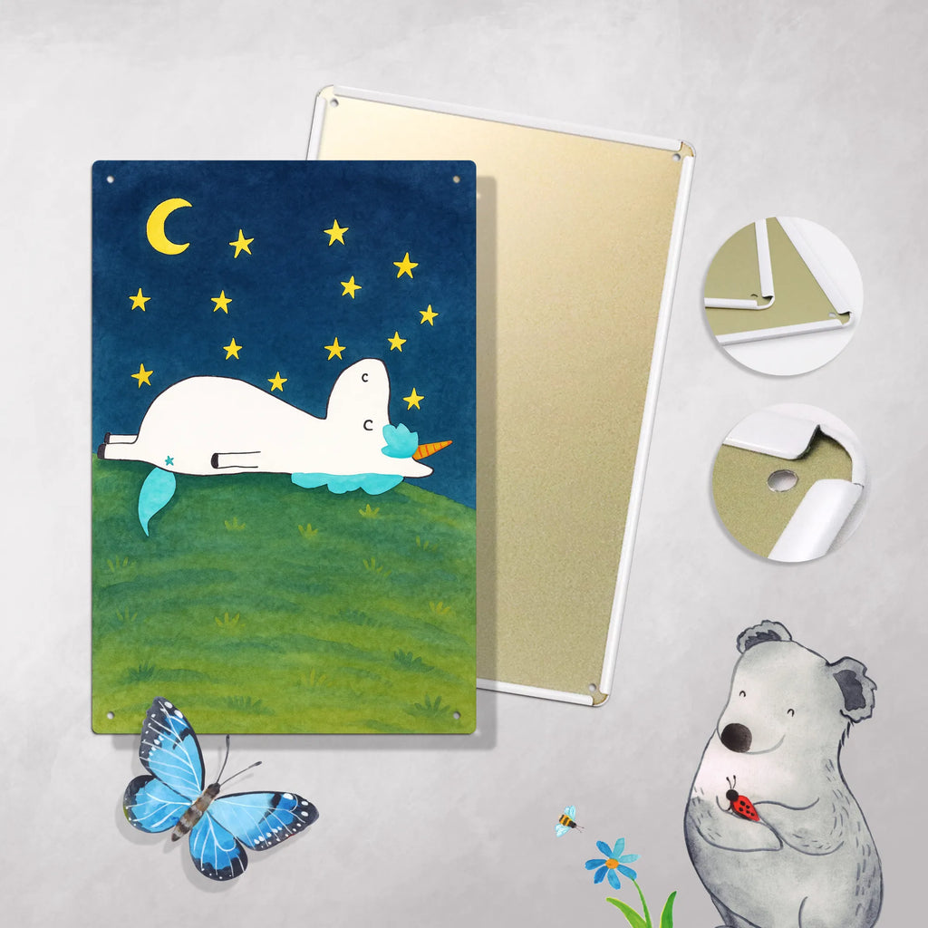 Metalowy szyld do malowania po numerach Jednorożec gwiaździste niebo Design Jednorożec, jednorożce, dekoracje jednorożca, jednorożec