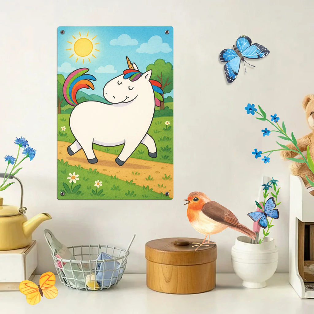 Metalowy szyld do malowania po numerach jednorożec dumnie kroczyć Design Jednorożec, jednorożce, dekoracje jednorożca, jednorożec