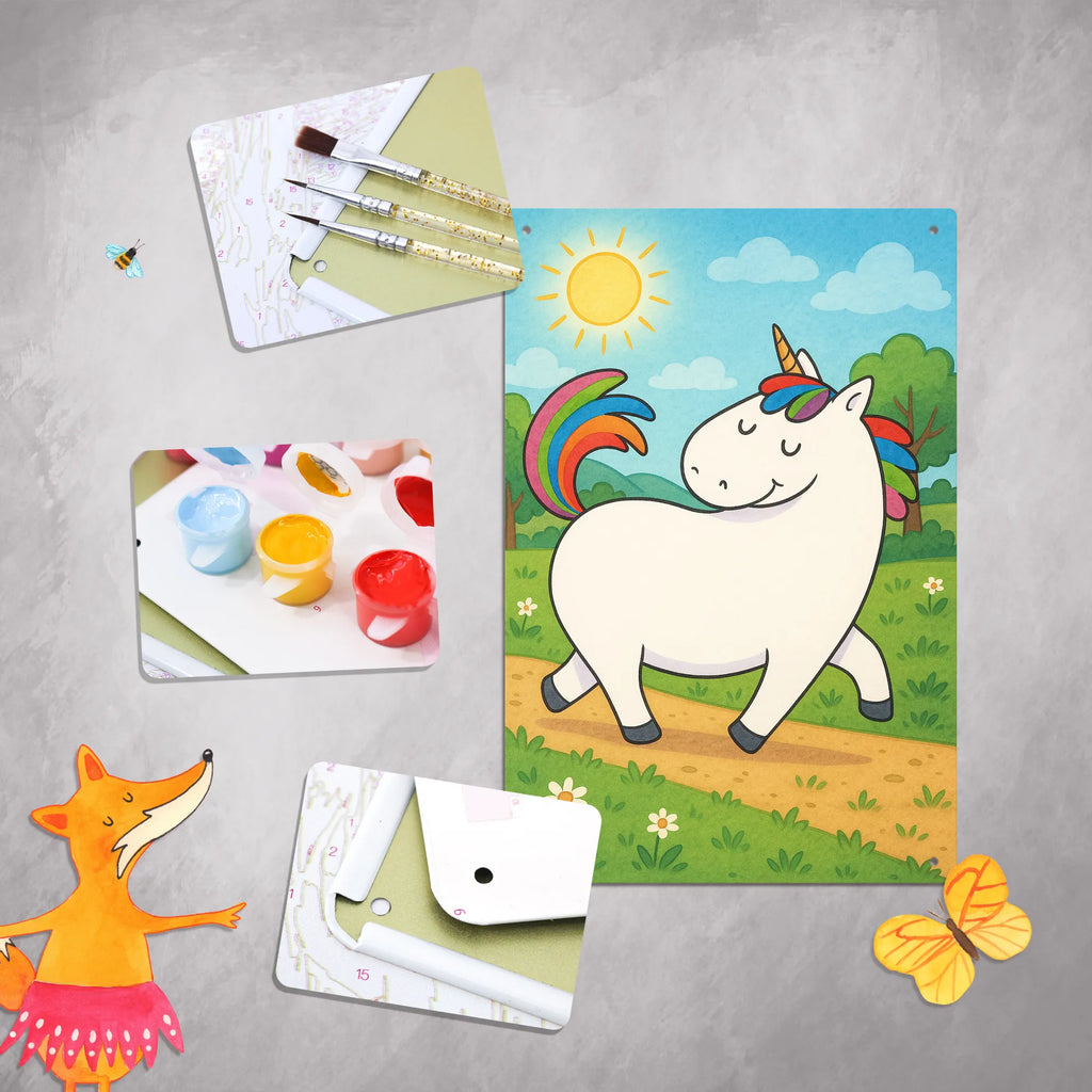 Metalowy szyld do malowania po numerach jednorożec dumnie kroczyć Design Jednorożec, jednorożce, dekoracje jednorożca, jednorożec