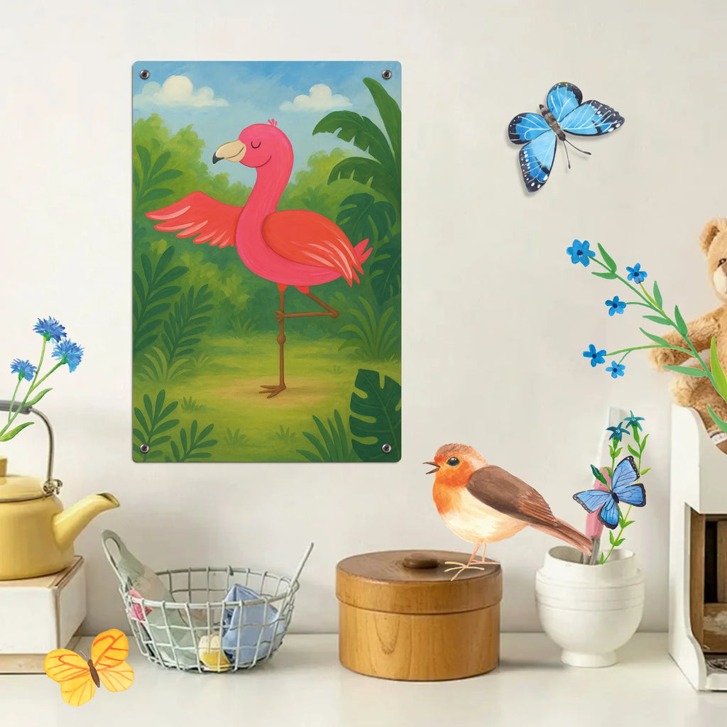 Metalowy szyld do malowania po numerach Flamingo joga Design Flamingo
