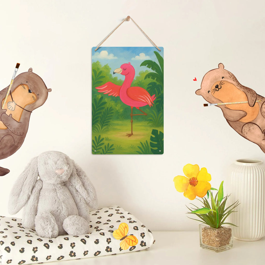 Metalowy szyld do malowania po numerach Flamingo joga Design Flamingo