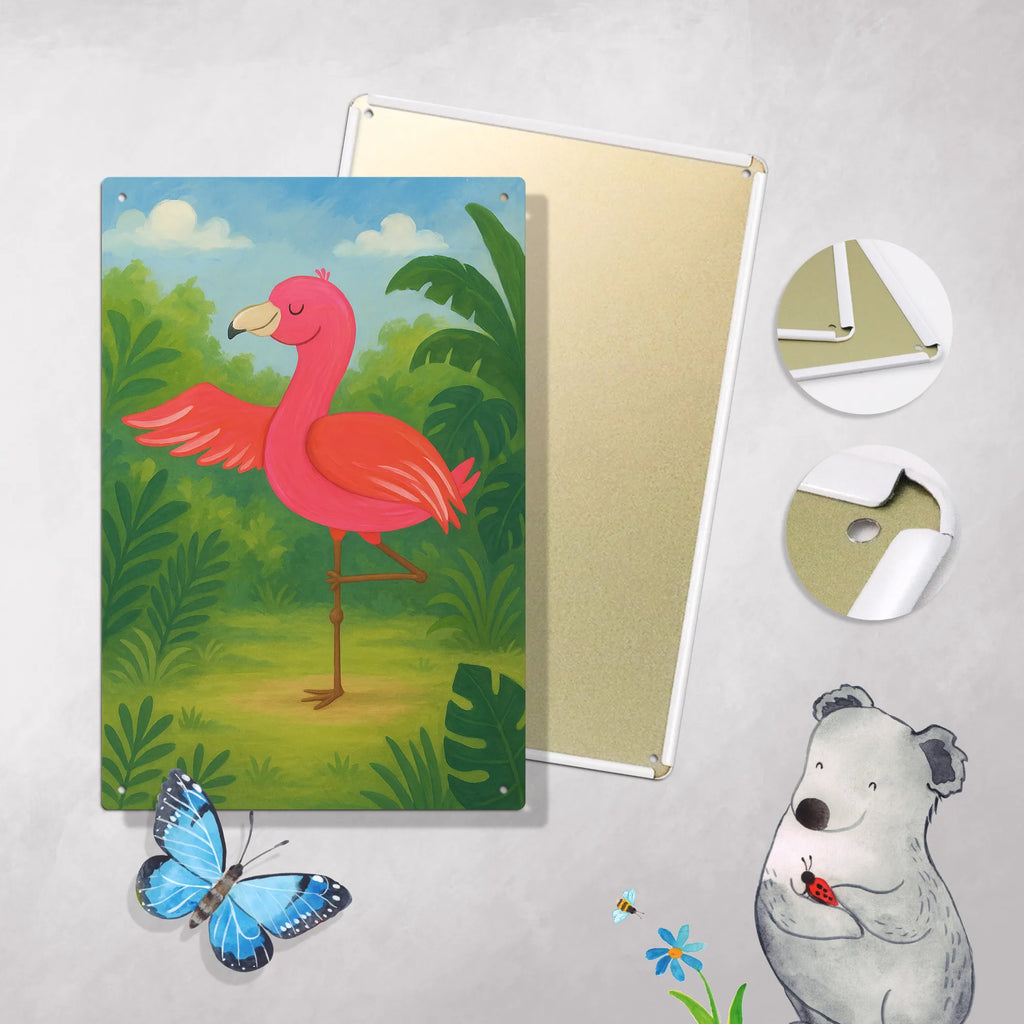 Metalowy szyld do malowania po numerach Flamingo joga Design Flamingo