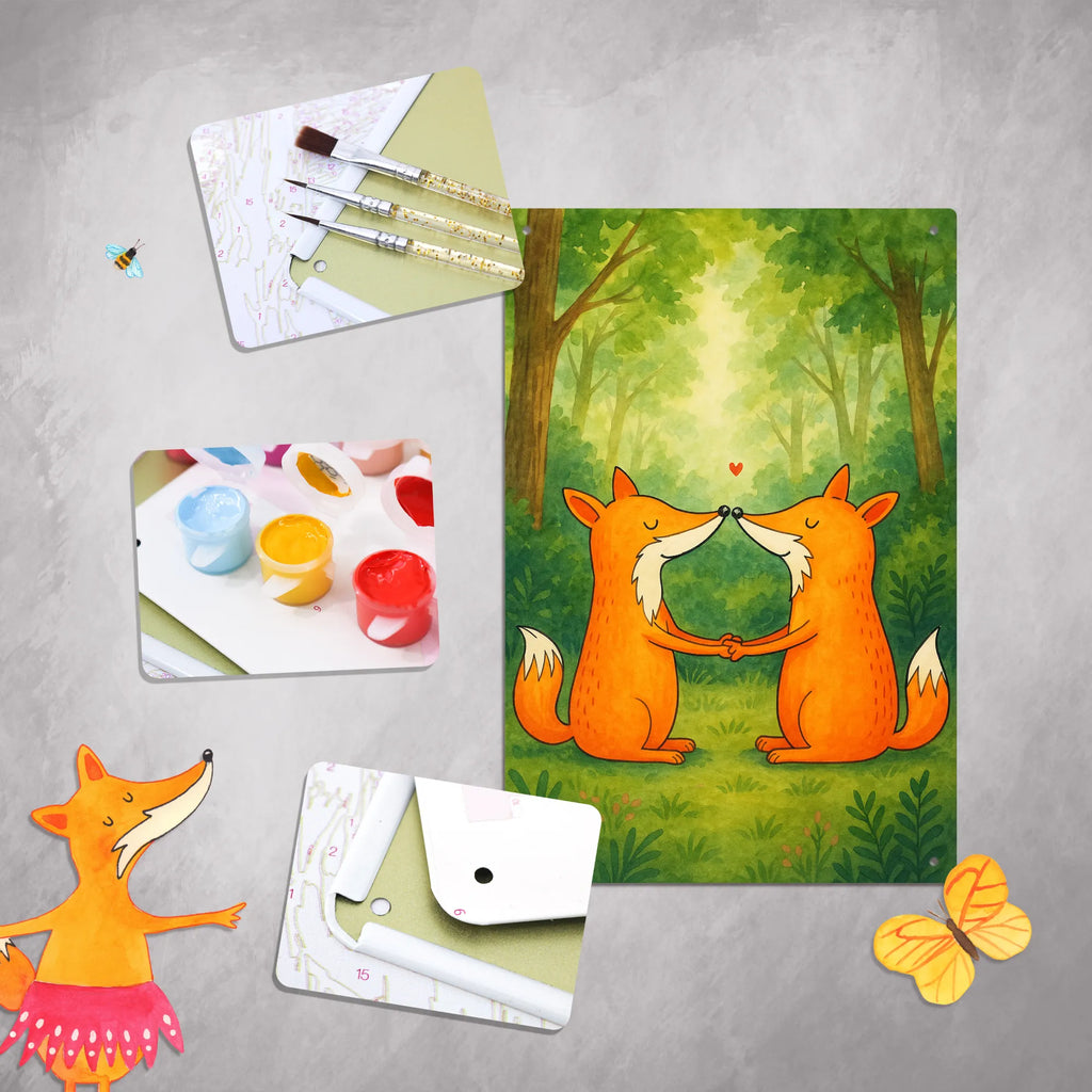 Malen nach Zahlen Metallschild Füchse Liebe Design Ausmalbild, Kreativität, Malen nach Zahlen, Künstler, DIY, Kunstwerk, Baseln, Bastelidee, Malen, Fuchs, Partner, Liebespaar, Paar, Freund, Füchse, Liebe, Ehe, Ehemann, Verlobte, Fox, Ehefrau, Liebesbeweis, Freundin