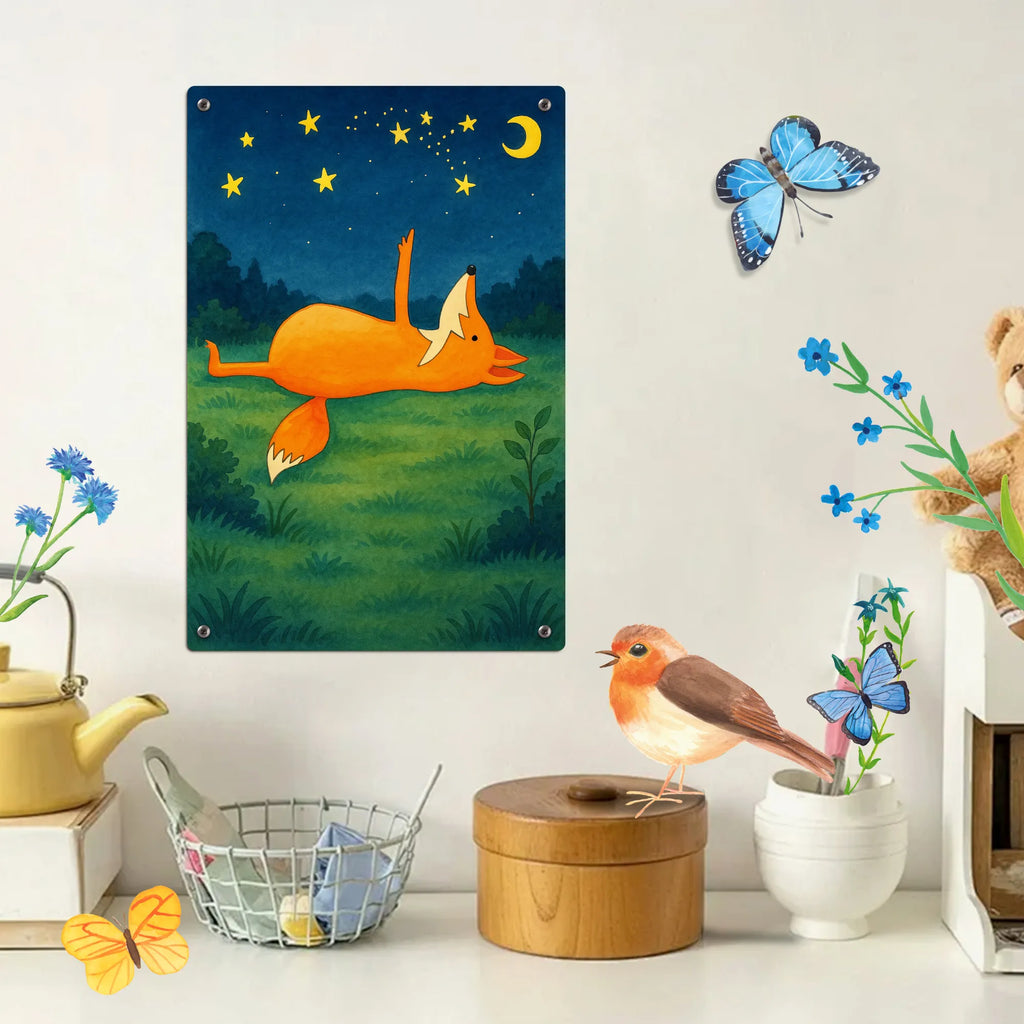 Paint by Numbers Metal Sign Fox Stars Design fox, foxes, forest wildlife, clever as a fox, animal lover, Always Look on the Bright Side of Life, Saying positive, words of consolation, Saying beautiful, Fox, Romance